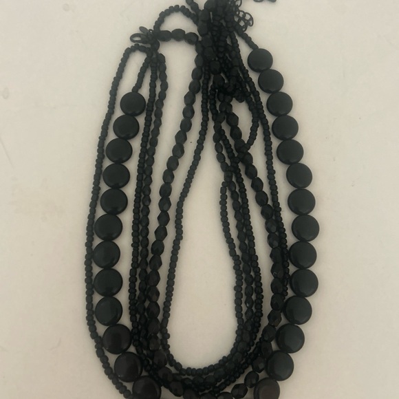 Beaded Choker Necklace Multi Strand Black Premier Designs - Picture 6 of 6